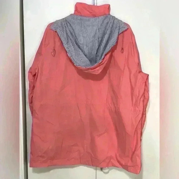Plus Size Women Salmon Pink Windproof Jacket Removable Hood Zip & Snaps Size XXL - Picture 5 of 16